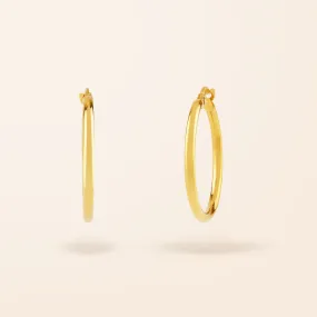 10K Gold Skinny Hoop Earrings