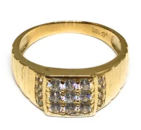 10k Solid Gold Yellow Gold CZ Ring