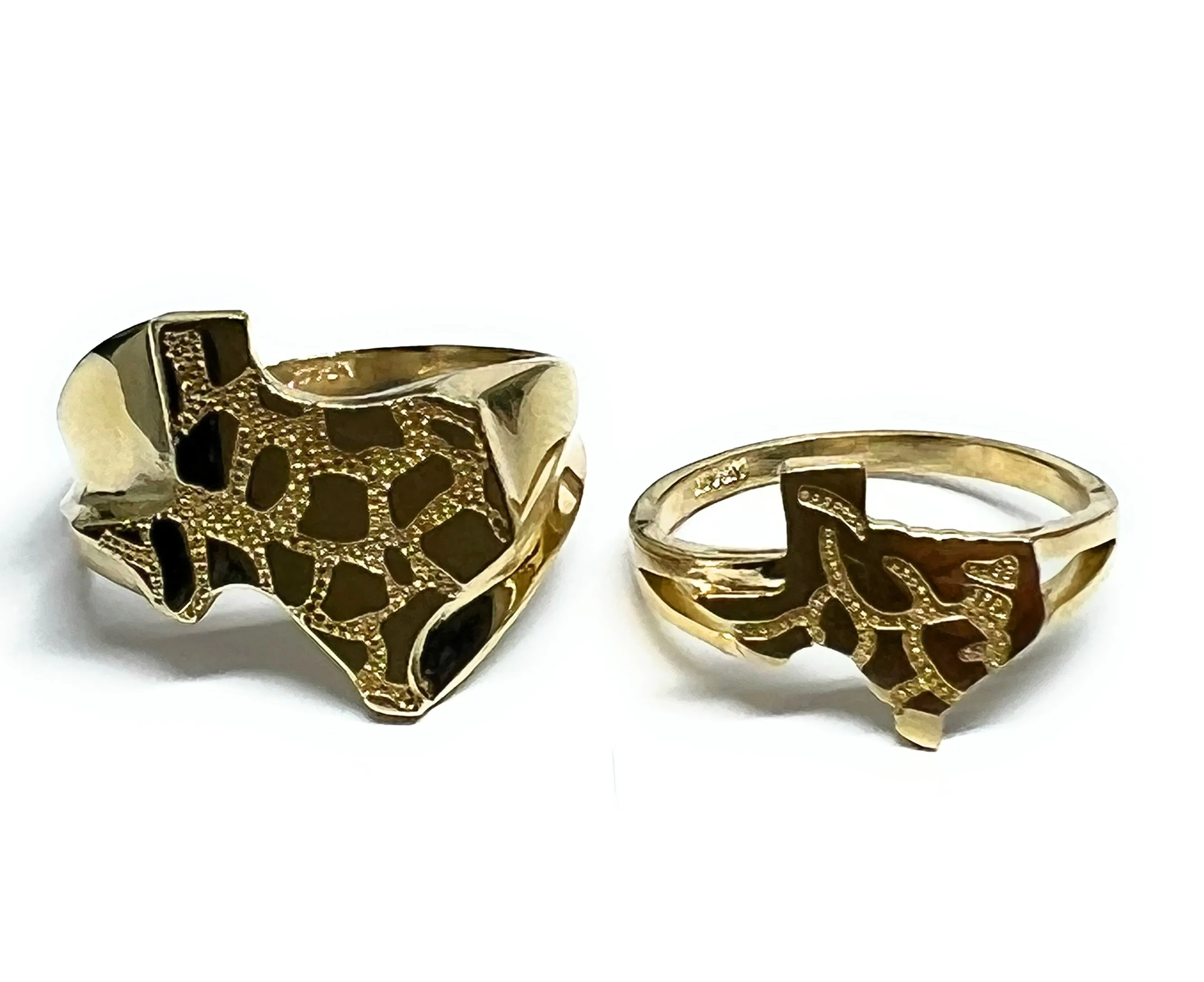 14k Solid Gold TEXAS Nugget Ring (SM, LG)