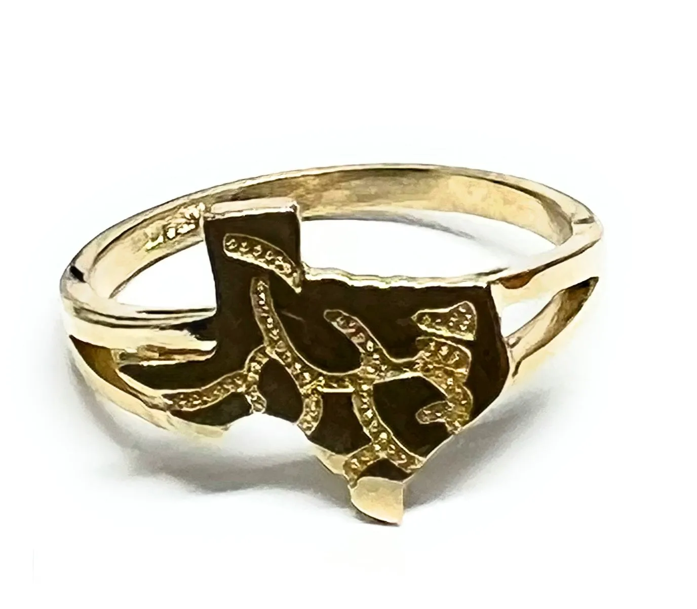 14k Solid Gold TEXAS Nugget Ring (SM, LG)