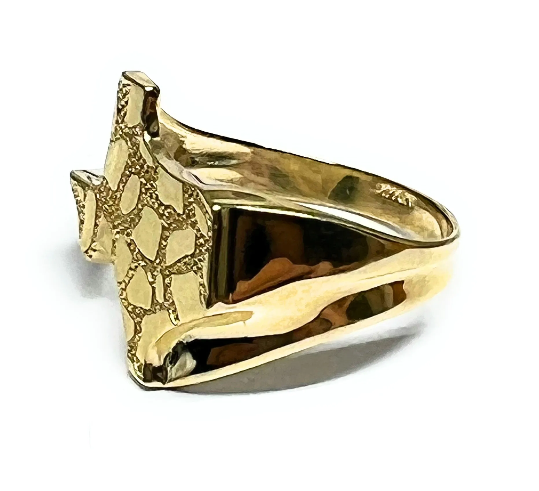 14k Solid Gold TEXAS Nugget Ring (SM, LG)