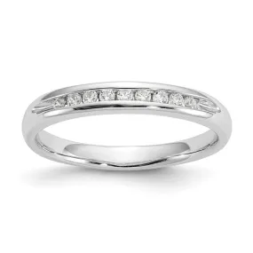 14K White Gold 1/8 to 1/2 Ctw Lab Created Diamond Channel Tapered Band