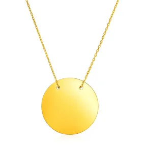 14k Yellow Gold 18 inch Necklace with Polished Circlerx86579-18-rx86579-18