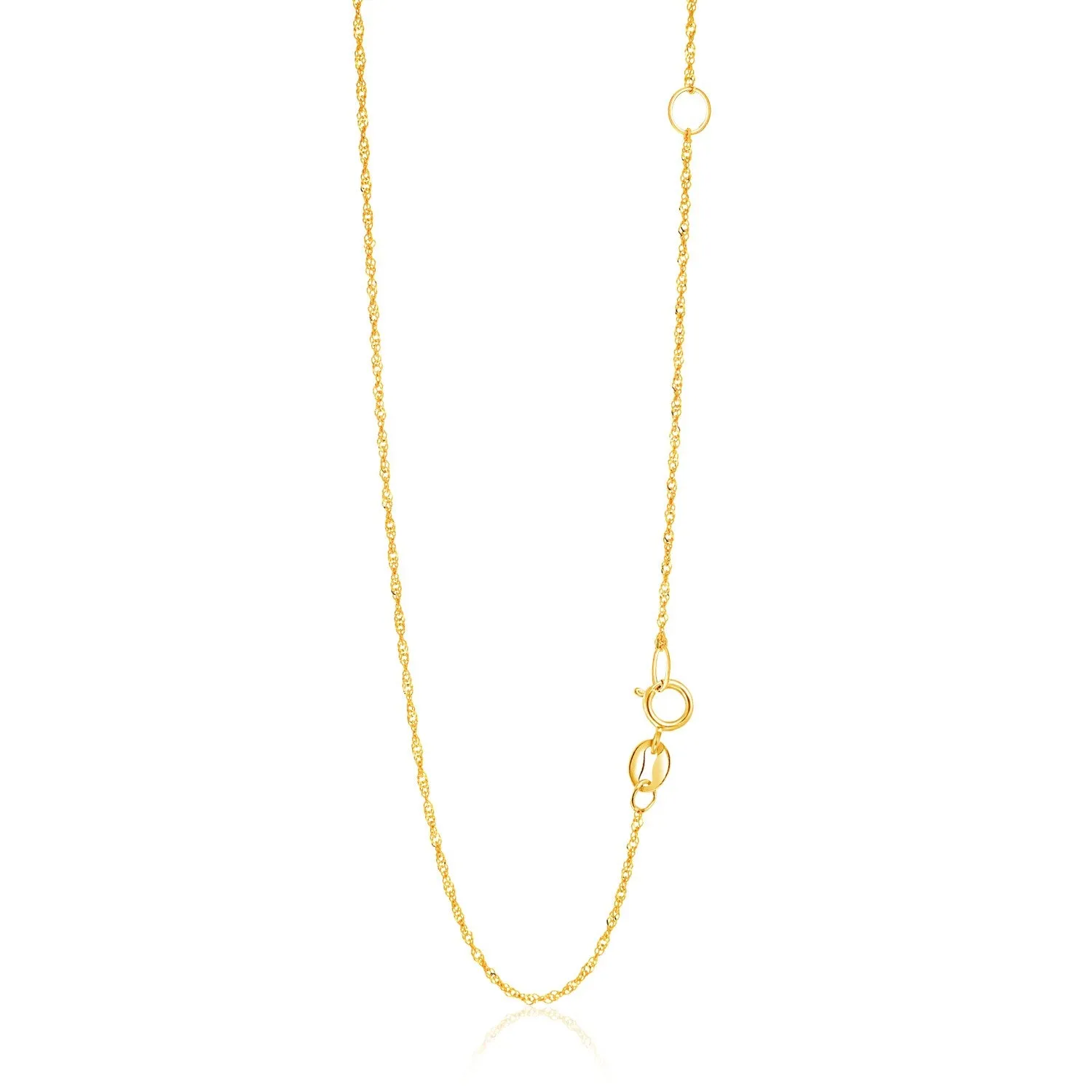 14k Yellow Gold Adjustable Singapore Chain 1.1mm-rx33468-18
