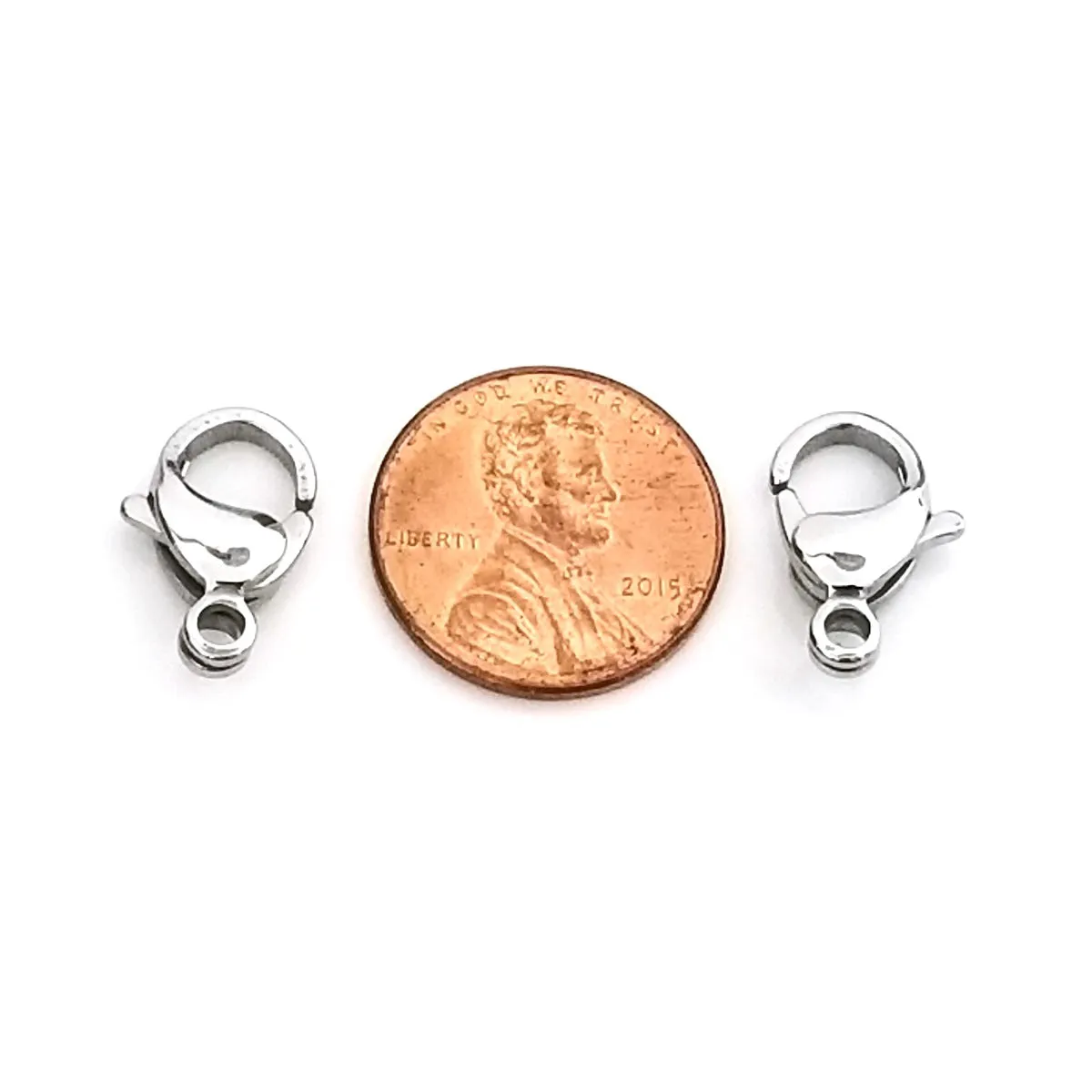 16mm Lobster Clasps, Stainless Steel, Lot Size 50 Clasps
