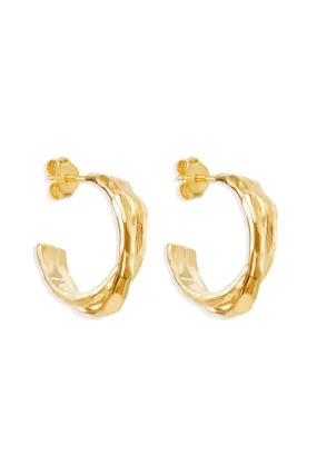 18k Gold Vermeil Shield Hoops