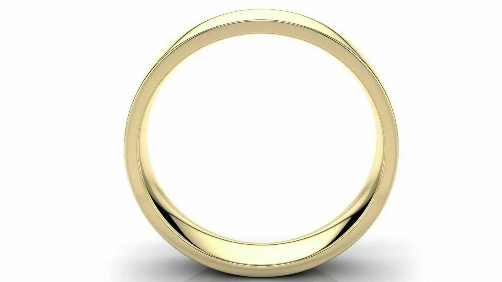 18k Solid Gold 6mm Comfort Fit Wedding Flat Band in 18k Yellow Gold All sizes 