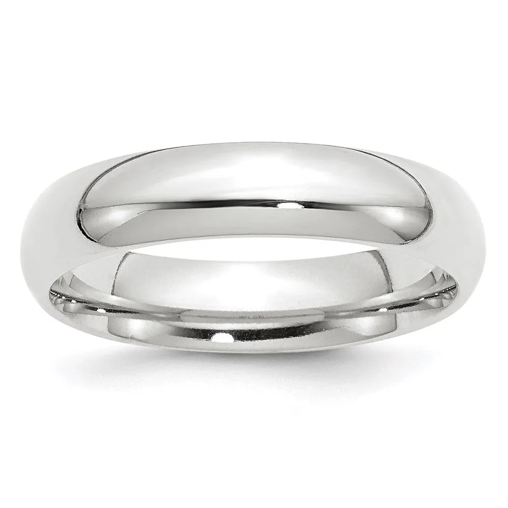 2mm to 6mm 10K White Gold Domed Comfort Fit Band