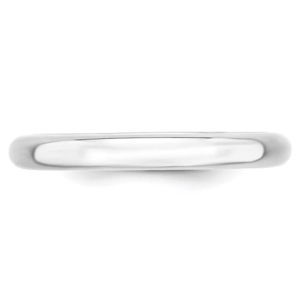 2mm to 6mm 10K White Gold Domed Comfort Fit Band