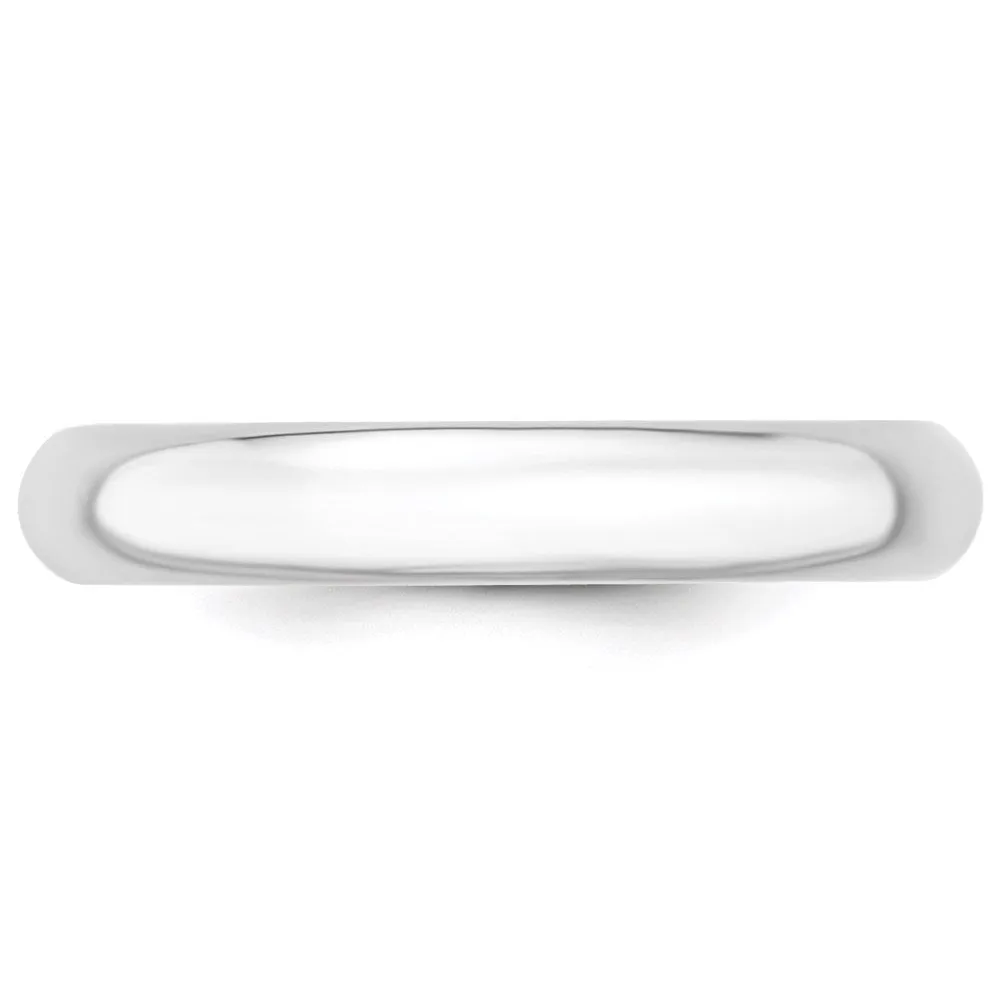 2mm to 6mm 10K White Gold Domed Comfort Fit Band