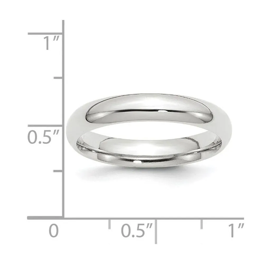 2mm to 6mm 10K White Gold Domed Comfort Fit Band