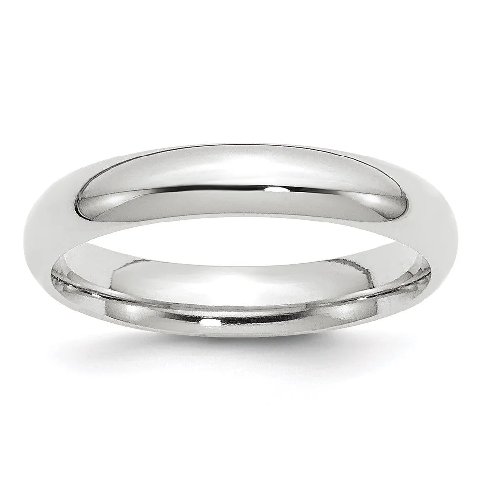 2mm to 6mm 10K White Gold Domed Comfort Fit Band