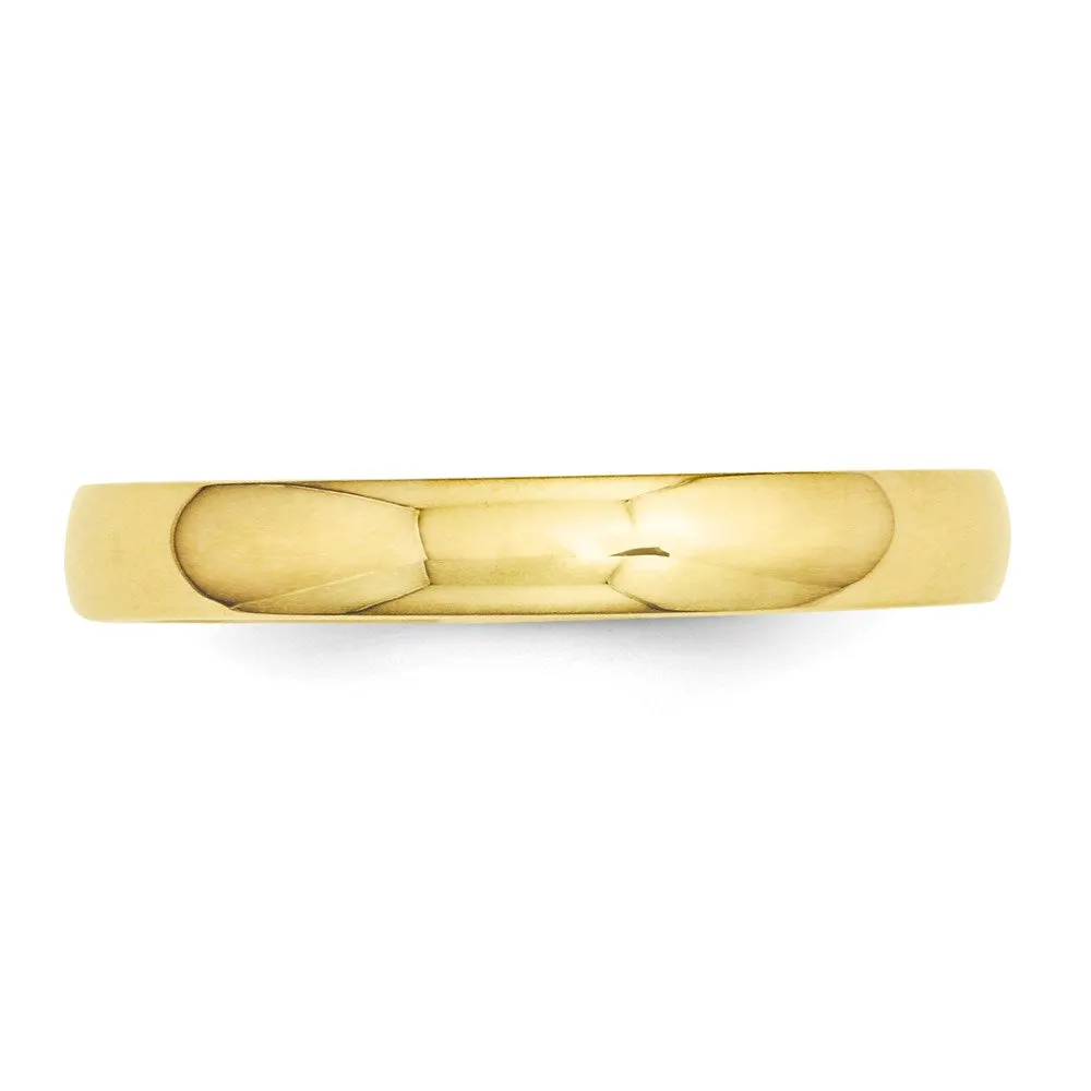 2mm to 6mm 14K Yellow Gold Half Round Standard Fit Band