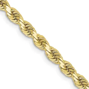 3.25mm 10K Yellow Gold Diamond Cut Solid Rope Chain Necklace