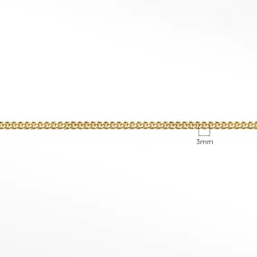 3mm Cuban Diamond Cut 14k Gold Chain Sold by the inch