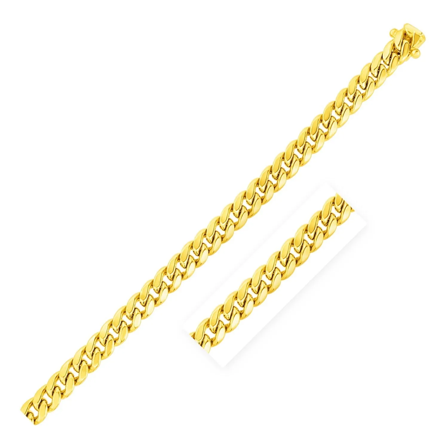 6.65mm 10k Yellow Gold Semi Solid Miami Cuban Chain-rx99674-26
