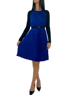 ABITO DONNA BLU ELETTRICO/NERO CON CINTURA