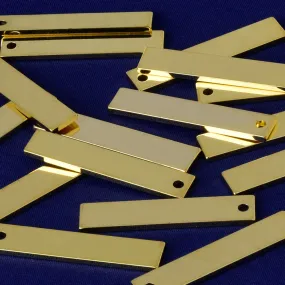 About 15.4*4*0.9MM tibetara Brass Metal Stamping Blanks Charms bar pendant Easy use stamp for personalization plated gold 20pcs
