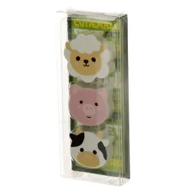 Adoramals Farm 3 Piece Eraser Set STA116