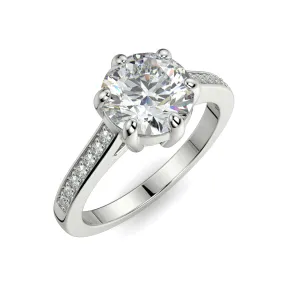 “Alliana” Brilliant Round Pavé Engagement Ring 