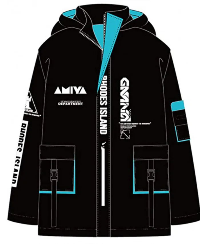 Amiya Arknights Black Jacket With Hood - William Jacket