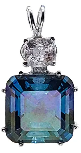 Aqua Aura Earth Heart Crystal? with Oval Cut Phenacite