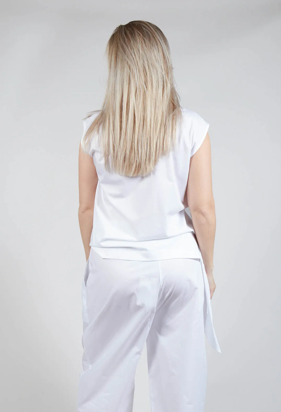 Asymmetric Cut Top in White