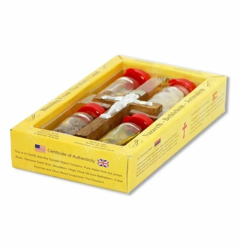 Blessing Set Holy Oil From Holy Land Pure Water Earth Insence Cross 4.7oz/134gr