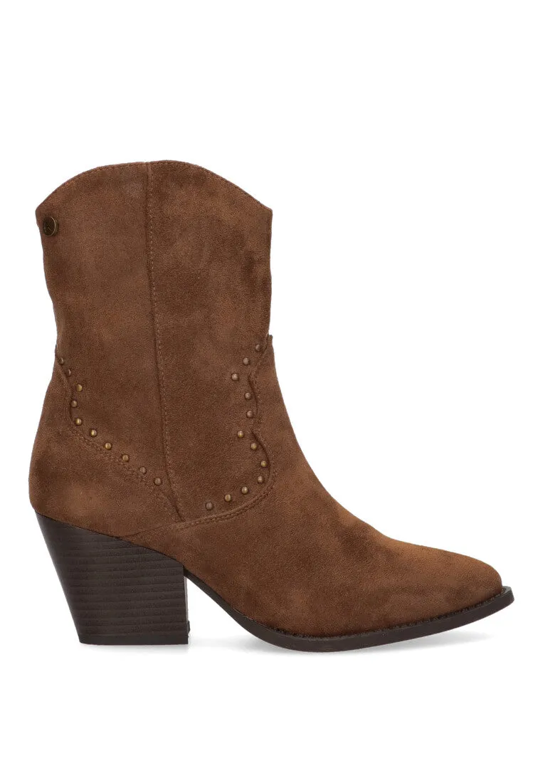 BOTIN CAMPERO NIZA MARRON PARA MUJER TACON MEDIO