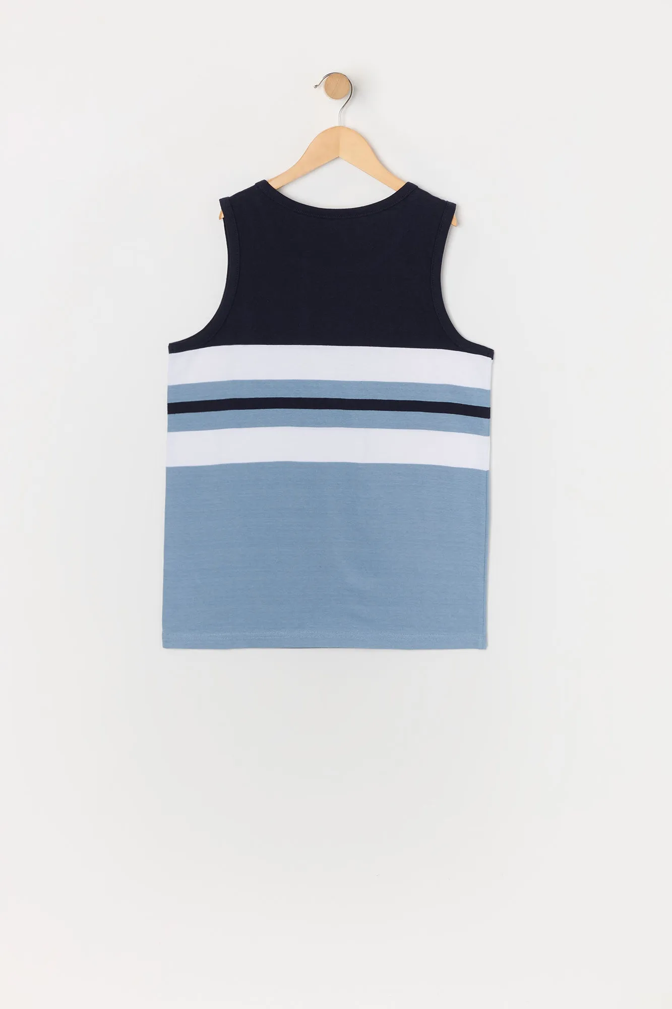 Boys Striped Colourblock Tank