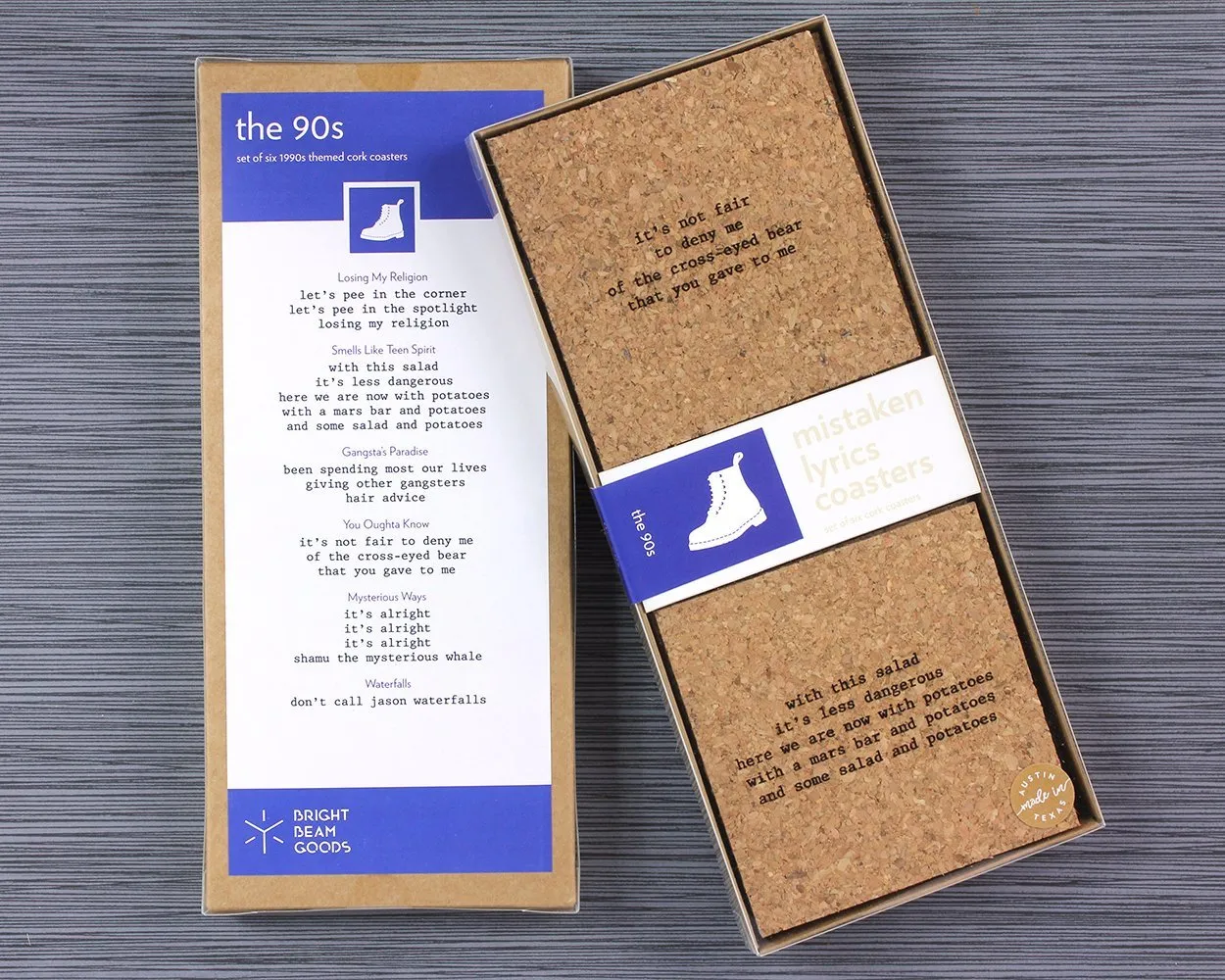 Bright Beam Goods Mistaken Lyrics Coasters