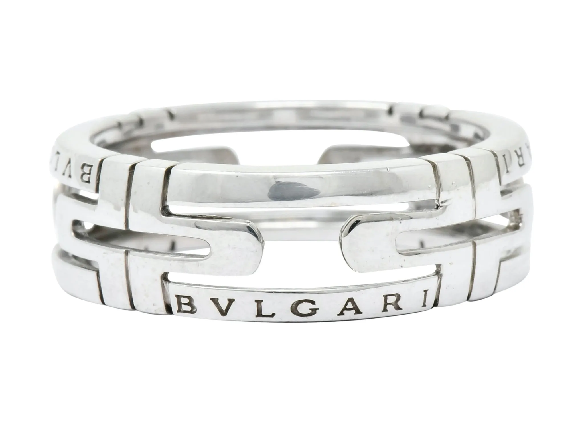 Bulgari Contemporary 18 Karat White Gold Parentesi Band Ring