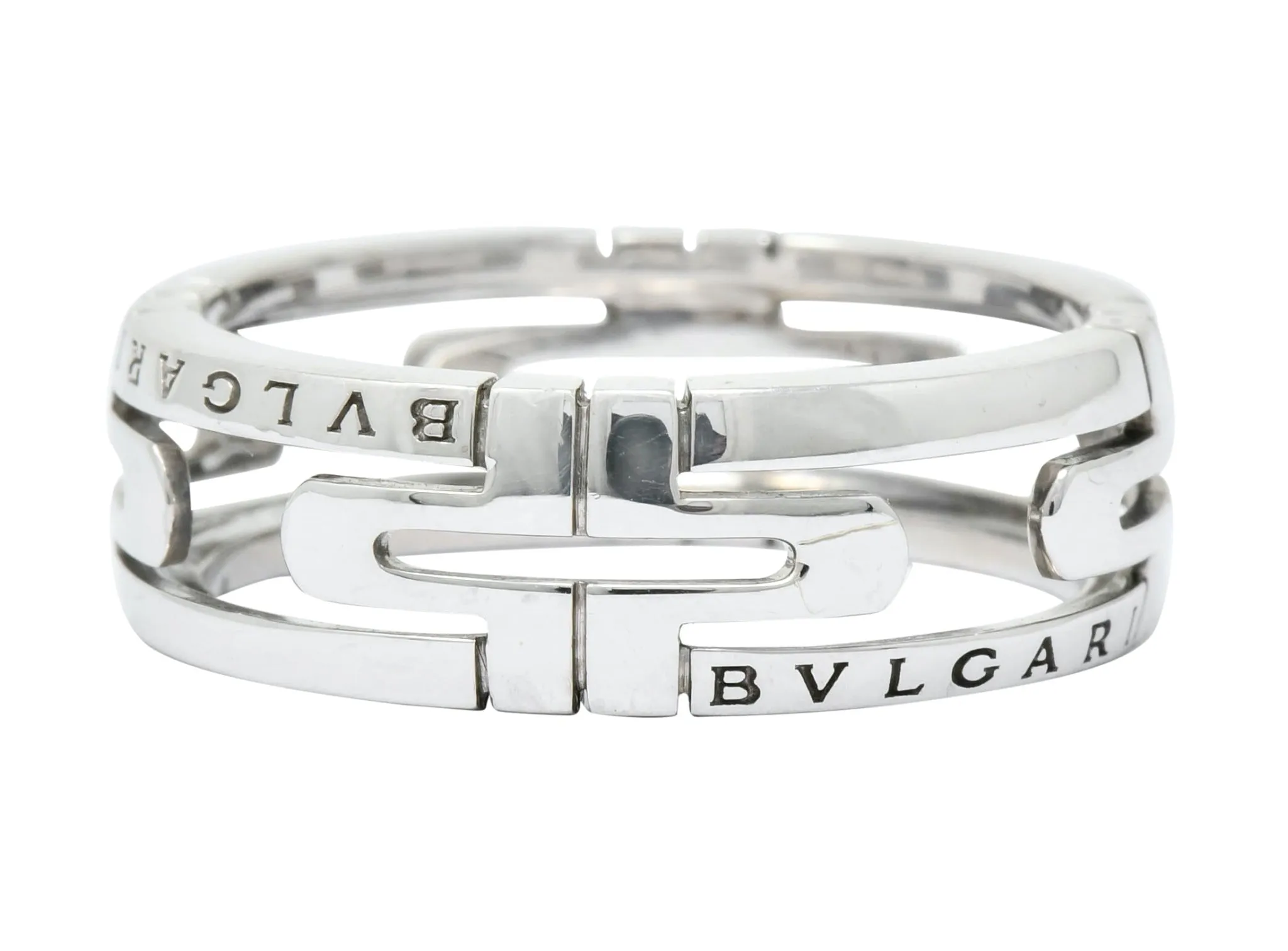 Bulgari Contemporary 18 Karat White Gold Parentesi Band Ring