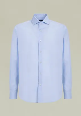 Camicia azzurra armatura quadretto italiano