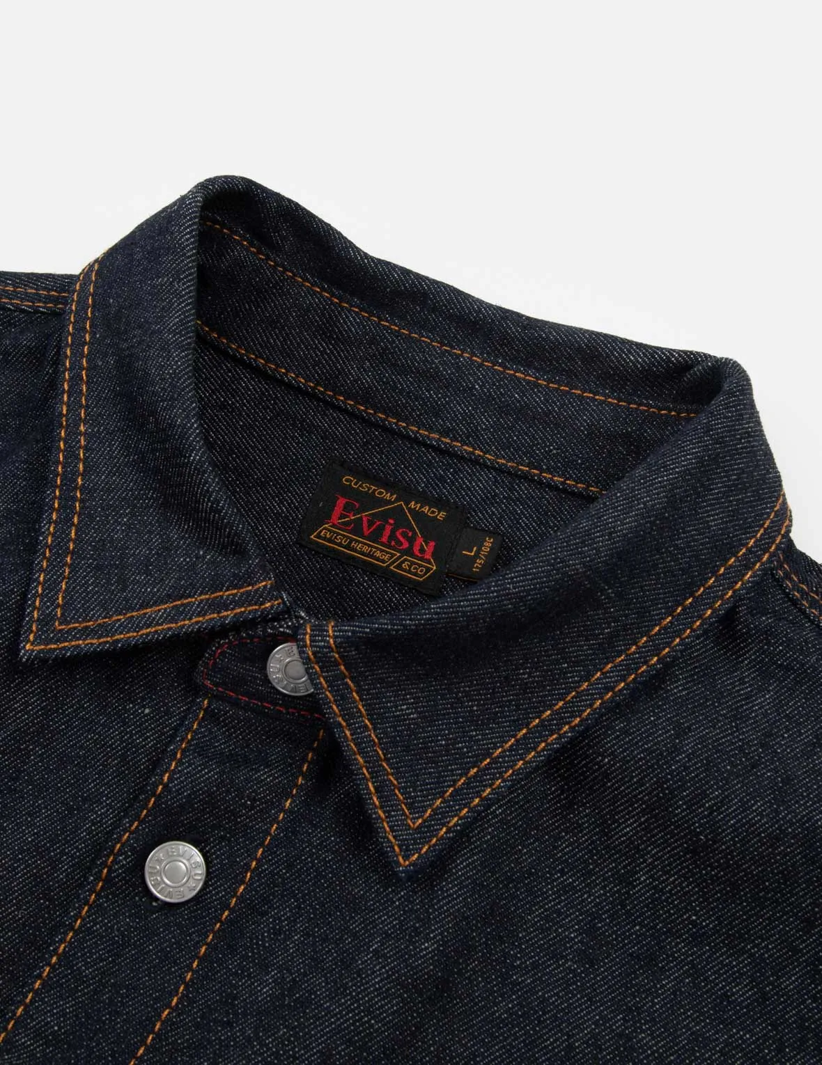 Cloud-pattern Seagull Embroidery Regular Fit Denim Work Shirt