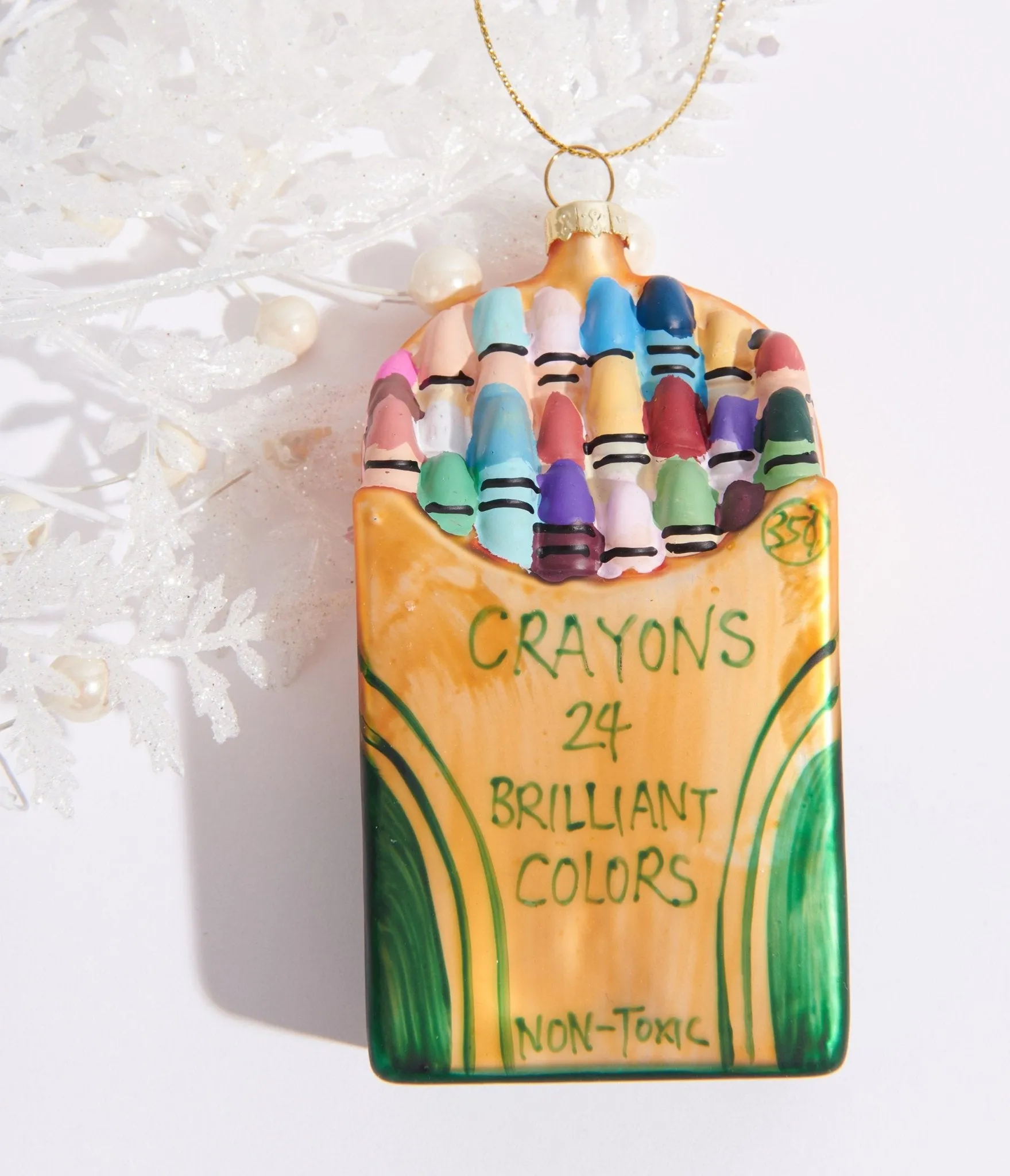 Crayon Box Glass Ornament
