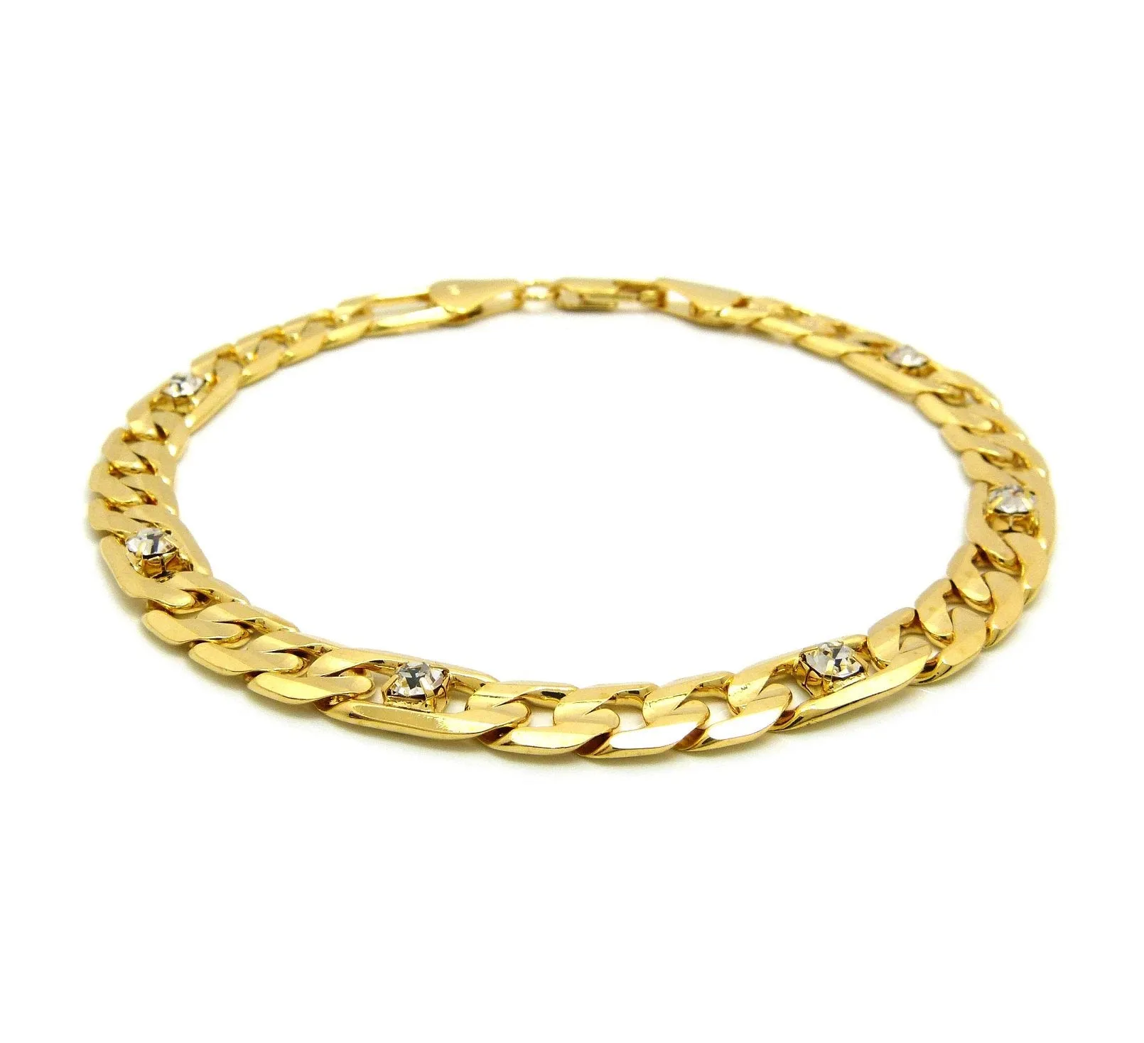 Cuban Link Anklet with Stones