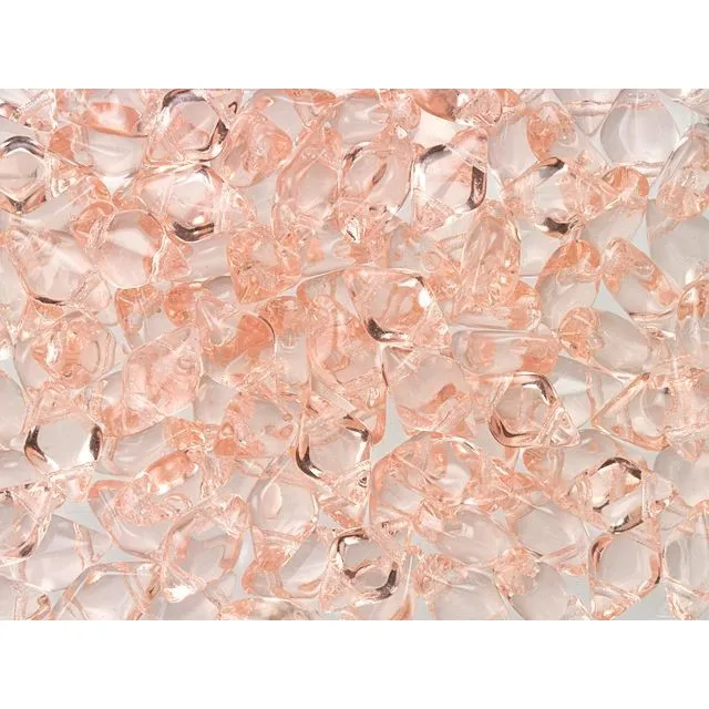 Czech Glass GemDuo, 2-Hole Diamond Shaped Beads 8x5mm, Rosaline  (2.5 Tube)