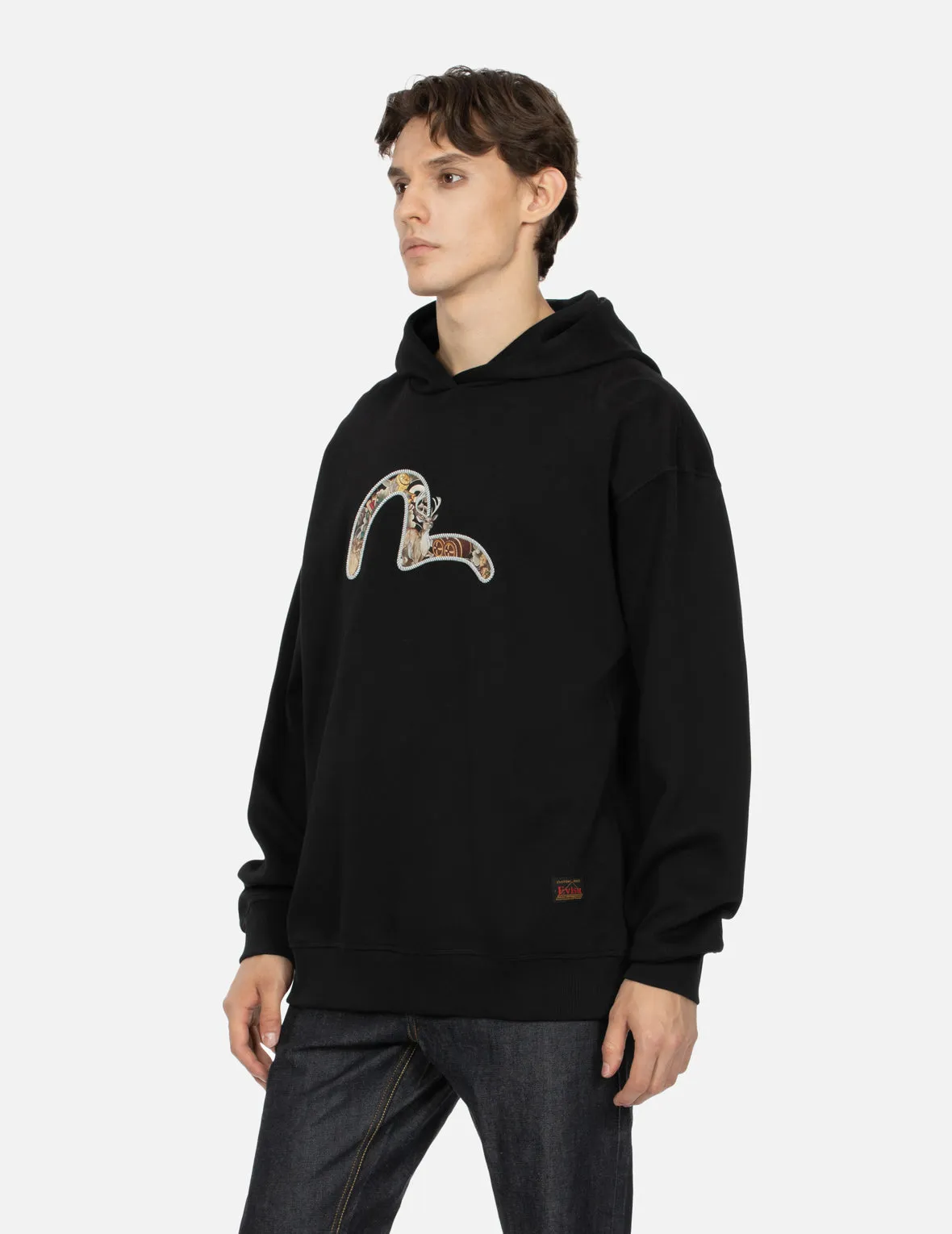 Deer and Treasure-pattern Seagull Print Loose Fit Hoodie