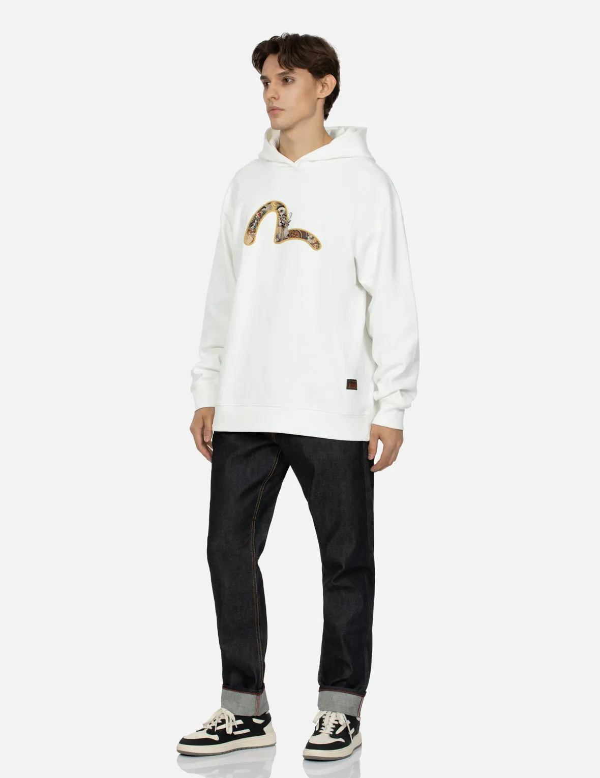 Deer and Treasure-pattern Seagull Print Loose Fit Hoodie