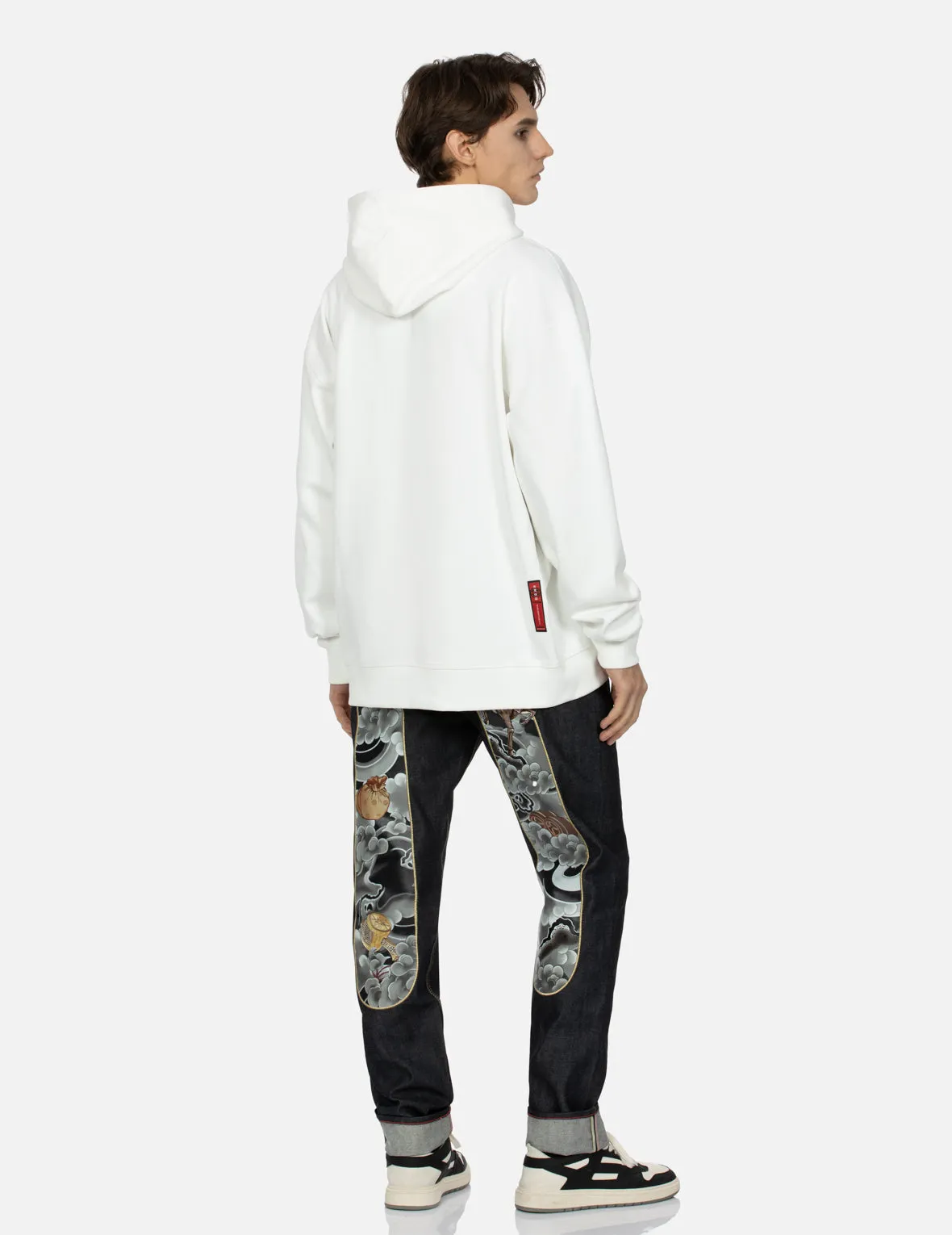 Deer and Treasure-pattern Seagull Print Loose Fit Hoodie