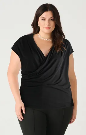 Dex Plus Drapey Wrap Tank In Black