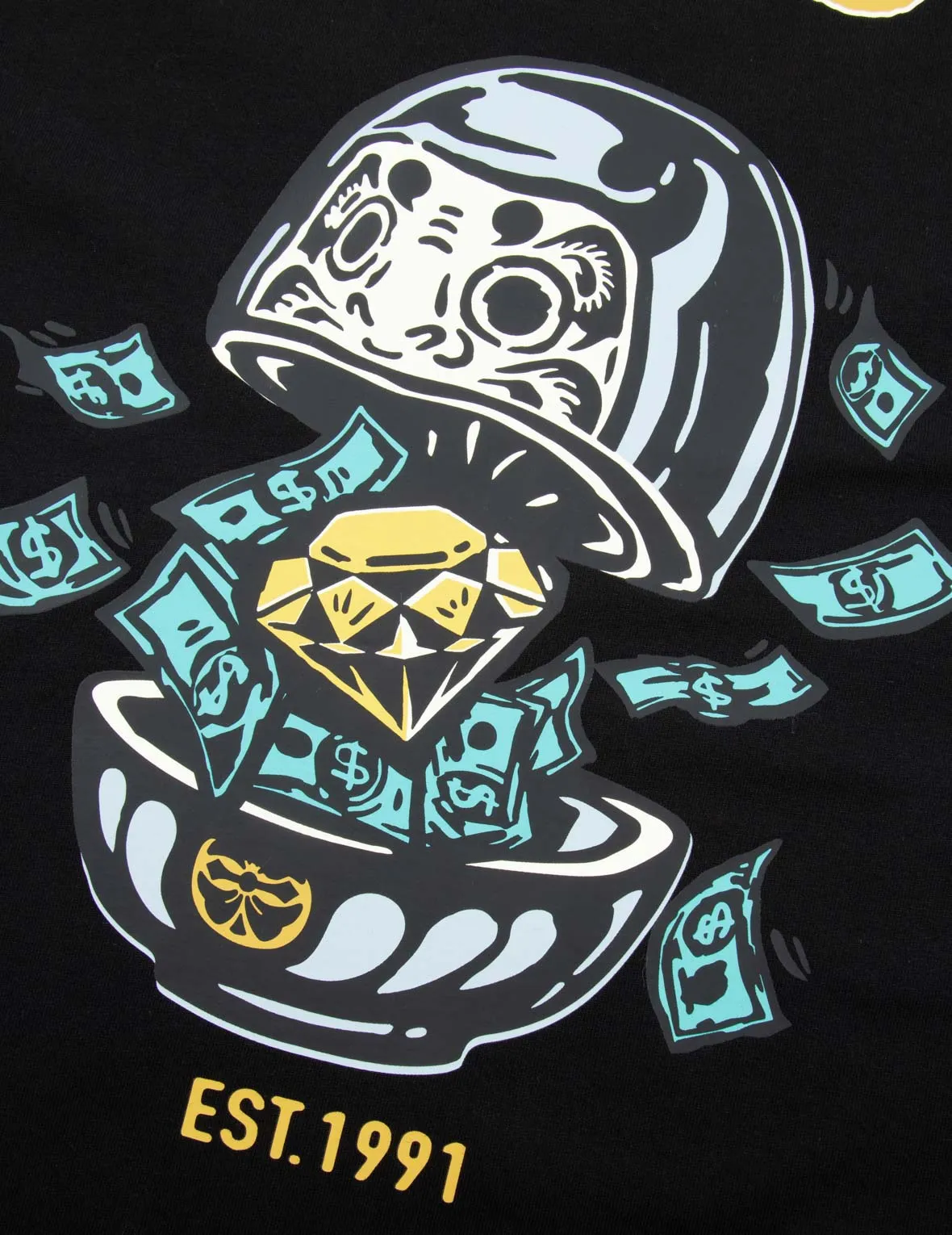 Diamond Daruma Print Loose Fit T-shirt