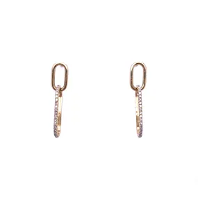 Diamond Elongated Link Earrings