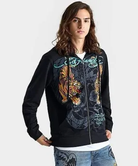 Ed Hardy Men's Crawling Tigers Full-Zip Hoodie