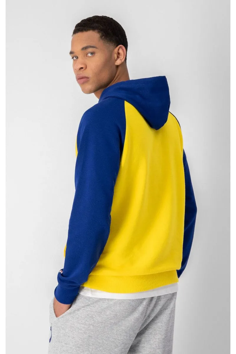 Felpa in misto cotone logo college uomo Giallo