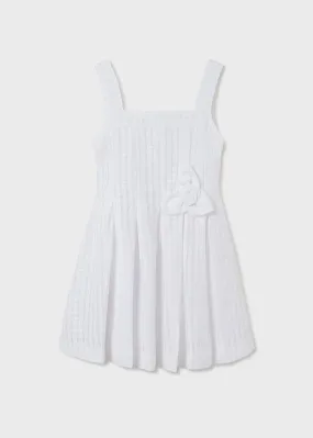 Fitted dress for teen girl - White