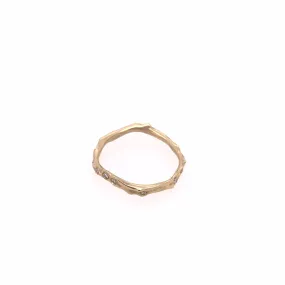 Gold Diamond Coral Stick Ring