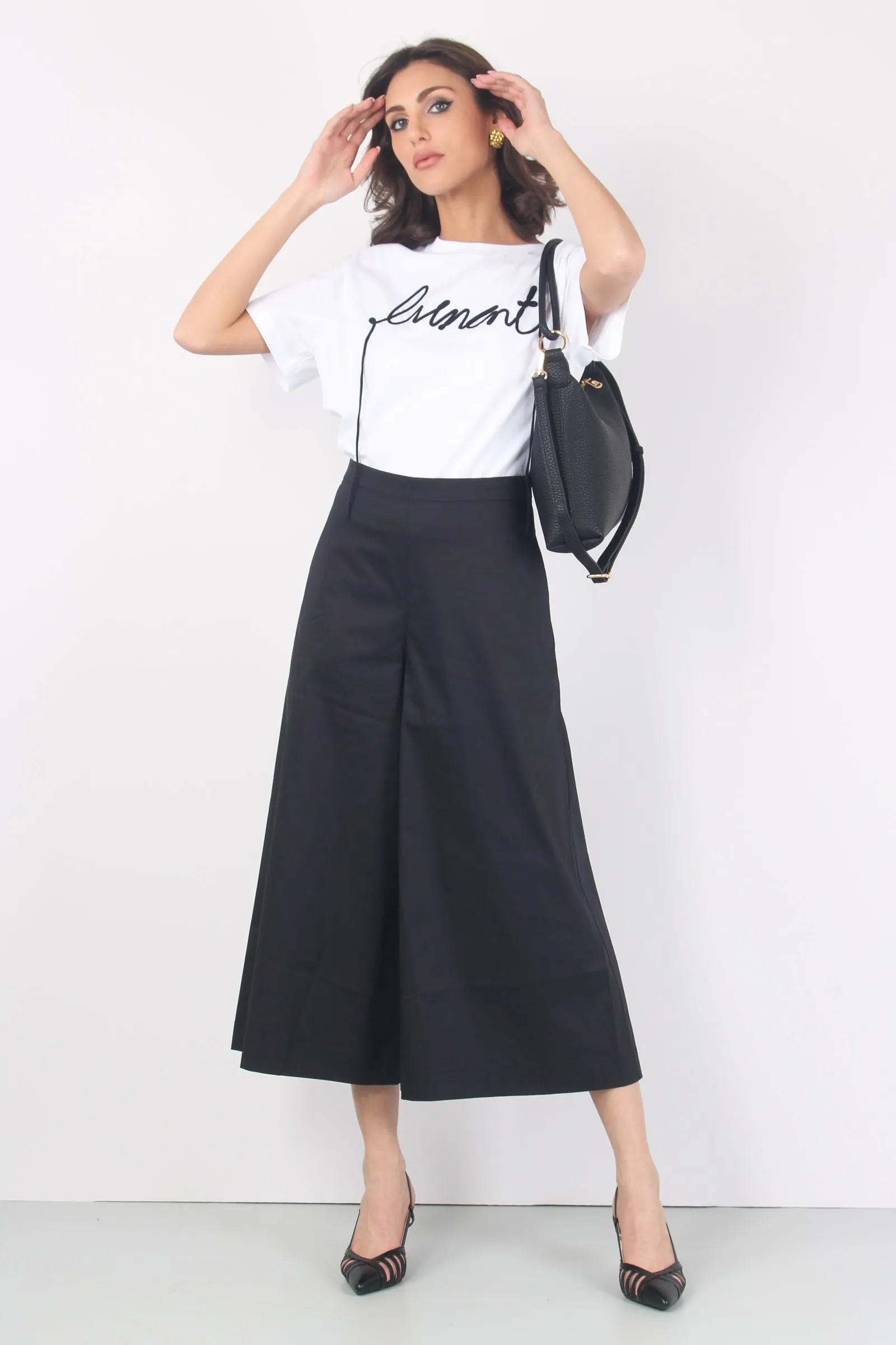 Gonna Pantalone Popeline Nero