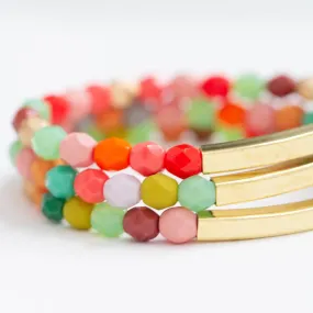 Good Vibes Colorful Stacking bracelet set